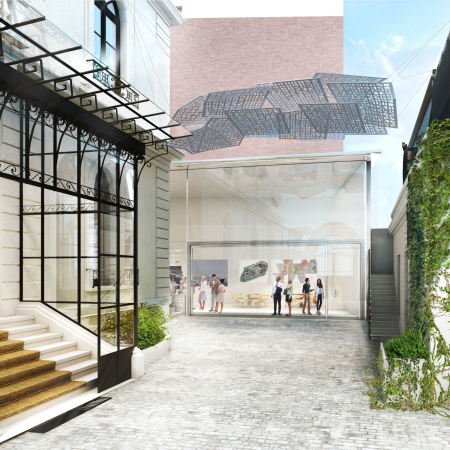 Rendering fr den Foster Foundation Pavillion