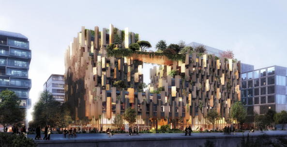 Kengo Kuma und Marchi Architects planen Hotelkomplex in Paris