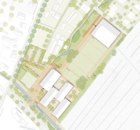 Kirchenheerweg, Hamburg, Stadtteilschule, Neubau, Wettbewerb, Backstein, Langhaus, Schulhaus, Schlauch, langezogen, Ziegelstein, brich, school, competition, 2017, Thomas Krger, Eike Roswag, ARGE, Team Grundschule, Kirchwerder