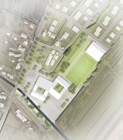 Kirchenheerweg, Hamburg, Stadtteilschule, Neubau, Wettbewerb, Backstein, Langhaus, Schulhaus, Schlauch, langezogen, Ziegelstein, brich, school, competition, 2017, Thomas Krger, Eike Roswag, ARGE, Team Grundschule, Kirchwerder