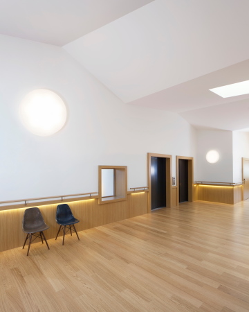 Epalinges, Schweiz, Chemin de Sylvana, Aufstockung, Dachaufstockung, Umbau, Erweiterung, Klinikbau, Klinik, Gesundheit, Lausanne, Schweiz, Frankreich, 2017, Holzbau, wood, Switzerland, Swiss, CHUV-CUTR Sylvana, Rehaklinik, 2b architectes