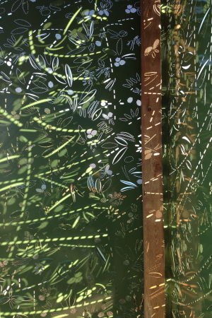 Wochenendhaus, Chalkidiki, Eva Sopeoglou, Im Schatten der Olivenbume, Griechenland, CNC, Olive Tree House, CNC-Stanzverfahren, METALCO, Bartlett School of Architecture in London, Wohnkomfort, Bume, Bltter, Ferienhouse, Holiday Home, Retreat, Olives, Greece, Halbinsel