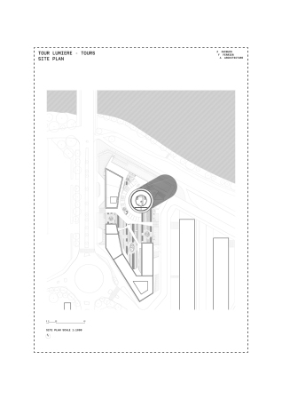 Baunetz, Architektur, Meldungen, Architekturprojekte, Frankreich, Tours, Jacques Ferrier, Wohnhaus, Turm, Wohnturm, Tour Lumiere, Wettbewerbsgewinn, low-energy building, residential building, sozialer Wohnungsbau, Le Galion, zylindrische Form, Rotunde, Mathieu Ducros, Luc Boegly