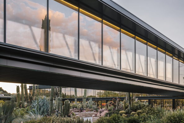 Baunetz, Architektur, Meldungen, Architekturprojekte, Spanien, Madrid, San Sebastin de los Reyes, garciagerman arquitectos, Jacobo Garca-Germn, Imagen Subliminal, Kakteencenter, Desert City, Gewchshaus, Pflanzencenter, Pflanzenausstellung, Halle, billboard building, Leicht-Container, Spannkonstruktion, Oase, Stabwerk, tensegrity