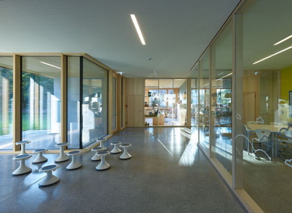 Schulbau, Dietrich Untertrifaller Architekten, Clusterschule, Edlach, Dornbirn, Holz, 2017