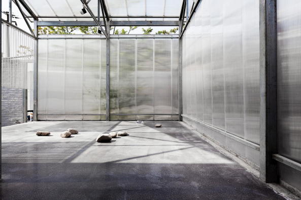 Atelier GOM, Studio Moa, tempor�re Architektur temporary architecture, neubau, Studio in Shanghai, West Bund, PVC Paneele, ephemeral, 2015, 2017, China, chinese, art, Kunst, Ausstellungen, exhibition, architecture