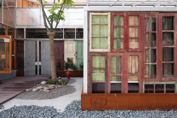 Atelier GOM, Studio Moa, tempor�re Architektur temporary architecture, neubau, Studio in Shanghai, West Bund, PVC Paneele, ephemeral, 2015, 2017, China, chinese, art, Kunst, Ausstellungen, exhibition, architecture