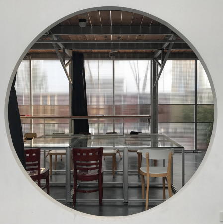 Atelier GOM, Studio Moa, tempor�re Architektur temporary architecture, neubau, Studio in Shanghai, West Bund, PVC Paneele, ephemeral, 2015, 2017, China, chinese, art, Kunst, Ausstellungen, exhibition, architecture