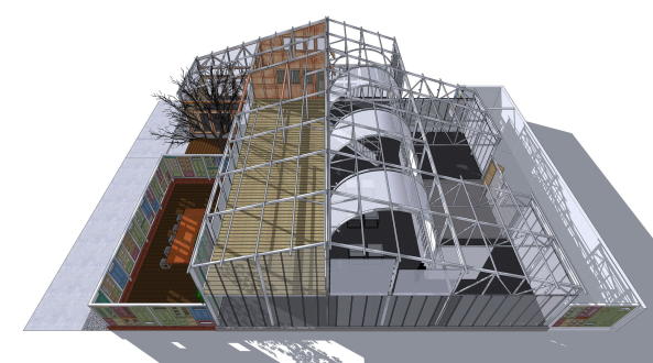 Atelier GOM, Studio Moa, temporre Architektur temporary architecture, neubau, Studio in Shanghai, West Bund, PVC Paneele, ephemeral, 2015, 2017, China, chinese, art, Kunst, Ausstellungen, exhibition, architecture