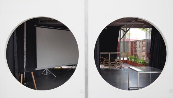 Atelier GOM, Studio Moa, tempor�re Architektur temporary architecture, neubau, Studio in Shanghai, West Bund, PVC Paneele, ephemeral, 2015, 2017, China, chinese, art, Kunst, Ausstellungen, exhibition, architecture