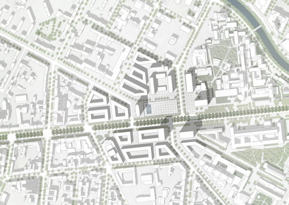 ein Siegerentwurf im Studentenwettbewerb des Deutschen Werkbund Berlin City West  Visionen fr den Ernst-Reuter-Platz in Berlin von Marc-Anton Jordan, Martin Tikvic und Annika Winkelmann, HCU Hamburg