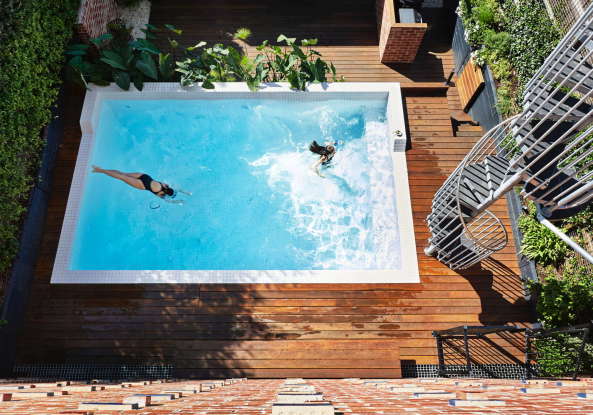 Baunetz, Meldung, Architektur, architecture, 2017, Brickface, House, Haus, living, housing, private, residential, Garten, garden, backyard, Hinterhof, Verdichtung, Nachverdichtung, suburb, Austin Maynard, Australien, Australia, Melbourne, Richmond, Backstein, red brick, colour, farbe, Witz, Humor, fun, Flexibilitt, Nutzung, flexible, use, laneway, Mark Austin, Tess Kelly