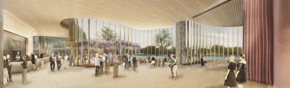 Baunetz, Meldung, Architektur, architecture, 2017, Stratford, Kanada, Toronto, Hariri Pontarini, Canada, Ontario, Theater, Tom Patterson Theatre, project, competition, geschwungen, Fassade, undulating, facade, Bronze, competition, Stratford Festival