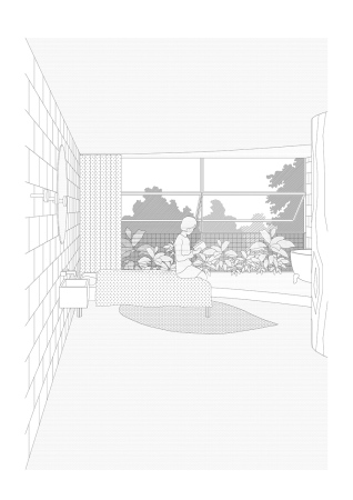 Blick durchs Zimmer nach drau�en, Bruther