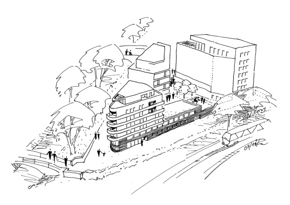 Baunetz, Meldung, Architektur, architecture, Tbingen, 2017, 2016, Friedrichstrae, Deutschland, Germany, Ackermann, Raff, Thomas Herrmann, Weier Turm, Wohnhaus, living, residential, Wohnen, Mehrfamilienhaus, Baugruppe, Baugemeinschaft, franzsische Fenster, mixed use, Gewerbe, Mischung, Arbeiten, business, Studio, Sockel, Bahnstrecke, railroad, soziale Mischung, Steinlach, Ufer