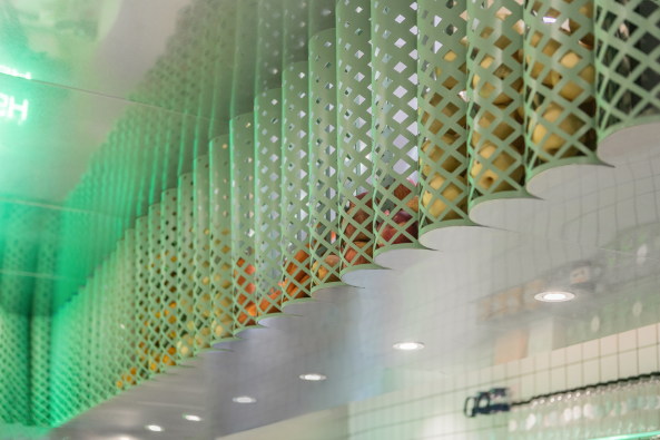 Pastellgrner Saftladen von dongqi architects in Shanghai