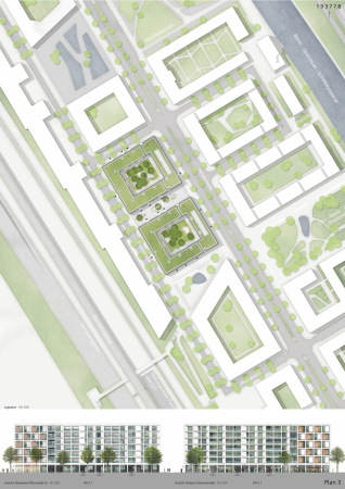 1. Preis Mischgebiet MI 3.2 am Dreiecksplatz  � Collignon Architektur und Design