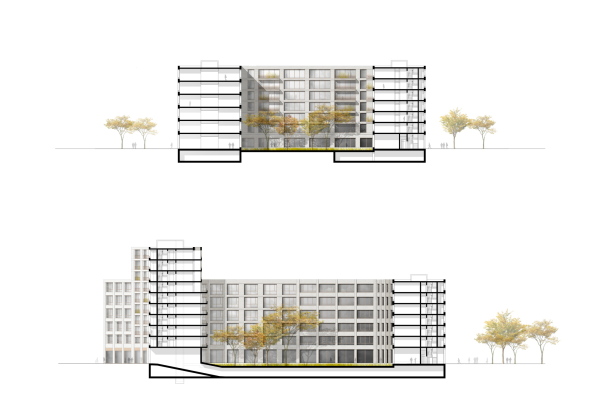1. Preis Mischgebiete MI 1 und MI 2 am Nordhafenufer, in der Mitte der Nordhafenplatz � von Gerkan, Marg und Partner Berlin
