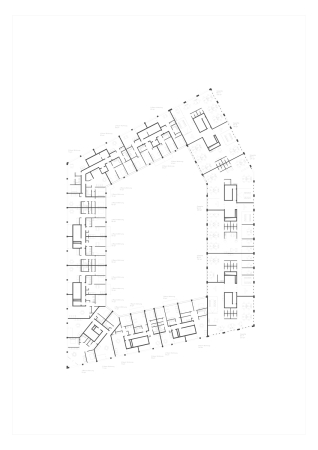 1. Preis Mischgebiet MI 1 am Nordhafenufer, Grundriss OG 1-3