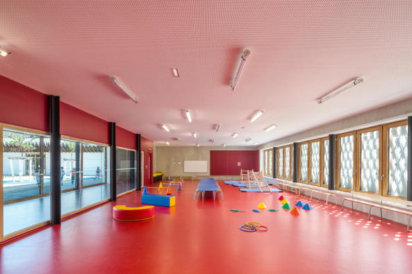 Vincent Parreira Atelier Architecture, Schule, Montevrain, 2017, Holz, Fassade, Beton, Struktur