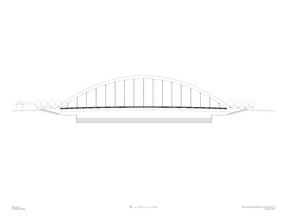 Baunetz, Meldung, Architektur, architecture, 2016, 2017, Richard Meier, Hufton + Crow, Alessandria, Italien, italy, Norditalien, Piemont, Citadella, Brcke, bridge, Tanaro, Dante O. Benini, Stahl, steel, Bogenbrcke, wei, white, urban space, Stadtraum, civic space