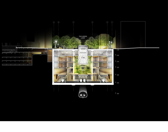 Baunetz, Architektur, Seoul, Dominique Perrault, Junglim Consortium, Lightwalk,  gangnam international transit center