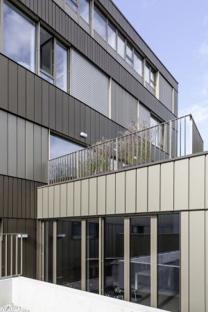 ATP, Vomp, sterreich, Bibliothek, GEmeindahus, Foyer, Holz, Aluminium, Bronze