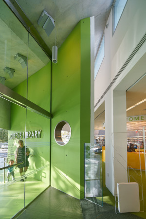 Glasfaserbeton, Bibltiothek, Glas, Knick, Grnes Dach, Queens, library, New York, WORKac, Bruce Damonte