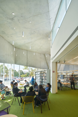 Glasfaserbeton, Bibltiothek, Glas, Knick, Grnes Dach, Queens, library, New York, WORKac, Bruce Damonte