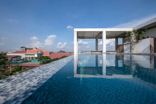 Tamasa Hotel, Phnom Penh, Kawabe Naoya Architects, Stahlbetonraster, Gemeinschaftsflchen