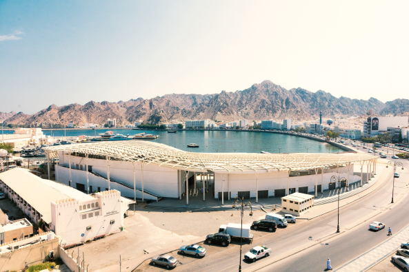 Markthalle, market, Fisch, Oman, Firas Al Raisi, Luminosity Productions, Matrah, Maskat, Sonnenschutz, canopy