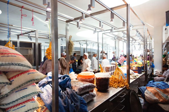 Markthalle, market, Fisch, Oman, Firas Al Raisi, Luminosity Productions, Matrah, Maskat, Sonnenschutz, canopy