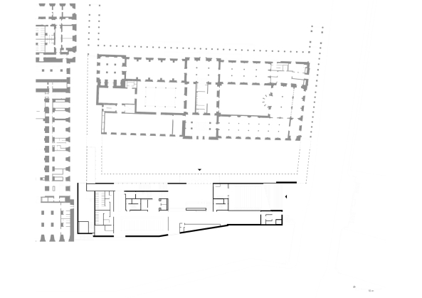 Grundriss Ebene 1 und Mezzanin (Originalma�stab 1:500)