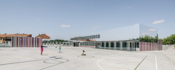 Schule, Fassade, Spiegel, Hof, Erdgeschoss, Neubau