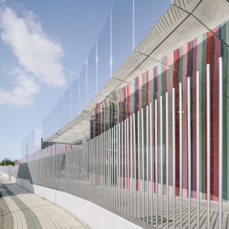 Schule, Fassade, Spiegel, Hof, Erdgeschoss, Neubau