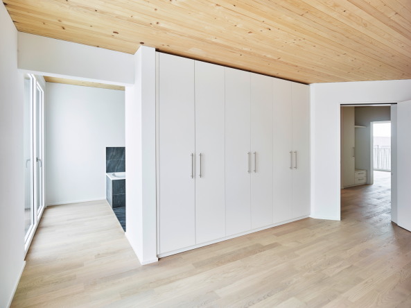 Holzbauweise, Wetzikon, Schweiz, idA Architekten, Wohnen, Mehrfamilienhaus, offenliegendes Treppenhaus