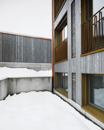 Holzbauweise, Wetzikon, Schweiz, idA Architekten, Wohnen, Mehrfamilienhaus, offenliegendes Treppenhaus