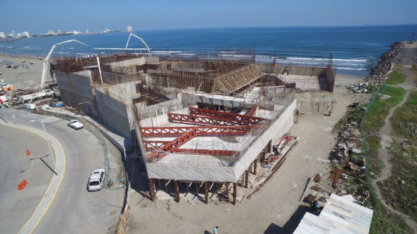 rojkind arquitectos, Mexiko, Boca del Rio, Theater, Bau am Wasser, Beton, Auenanlage