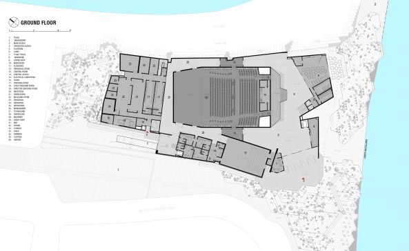 rojkind arquitectos, Mexiko, Boca del Rio, Theater, Bau am Wasser, Beton, Auenanlage