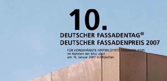 Deutscher Fassadenpreis 2007 ausgelobt