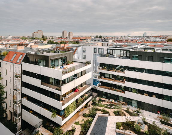 Wohnungsbau, Baugruppe, Dachgarten, Innenhof, zanderroth, Nachverdichtung, density, urban