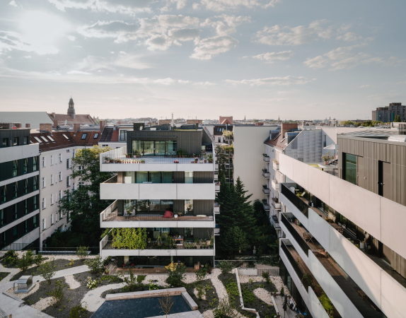 Wohnungsbau, Baugruppe, Dachgarten, Innenhof, zanderroth, Nachverdichtung, density, urban