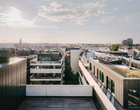Wohnungsbau, Baugruppe, Dachgarten, Innenhof, zanderroth, Nachverdichtung, density, urban