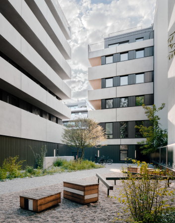 Wohnungsbau, Baugruppe, Dachgarten, Innenhof, zanderroth, Nachverdichtung, density, urban