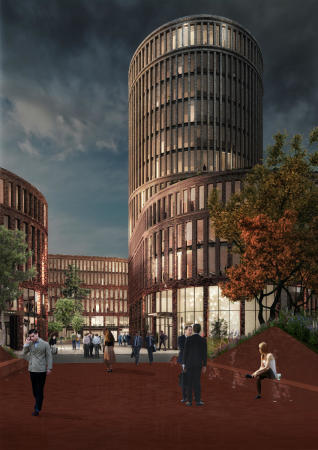Mixed Use, Lodz, MVRDV, Backstein, Verdichtung, Turm, Traufhhe, Nathalie de Vries
