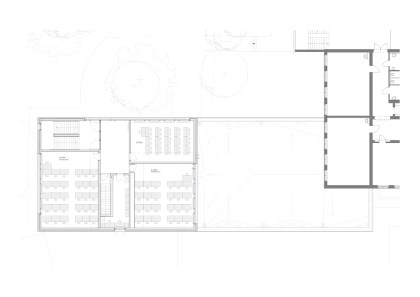 Schulbau, Kleinmachnow, Bauen im Bestand, Glas, Fassade, Mensa