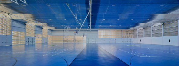 MCEA, Manuel Costoya, Puig d�en Valls, Ibiza, Sporthalle, Sportzentrum, perforiertes Mauerwerk, Oberfl�chen