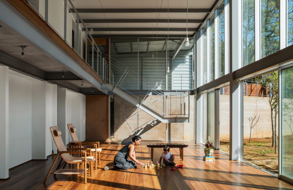 Andrade Morettin Arquitetos, T.R. Residence, Wohnhaus, Dach, Haus im Haus, Carapicuiva, Brasilien, So Paulo