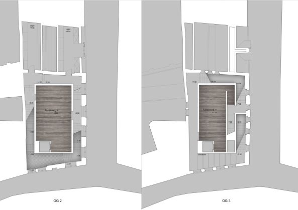 Museum, Grundriss 2. und 3.OG