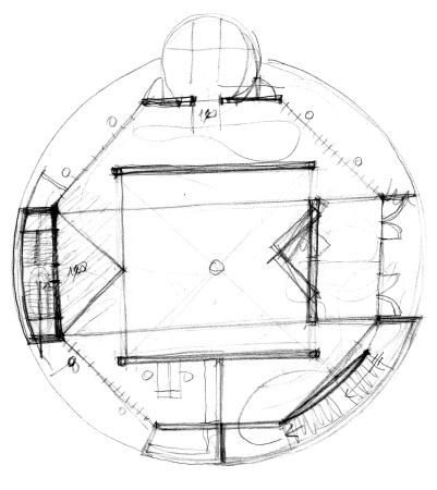 Handskizze von Mario Botta